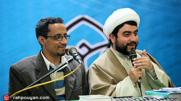 سخنرانی حجت الاسلام غریب رضا و استاد صادق الشرفی از کشور یمن در مراسم اعتکاف رهپویان وصال شیراز